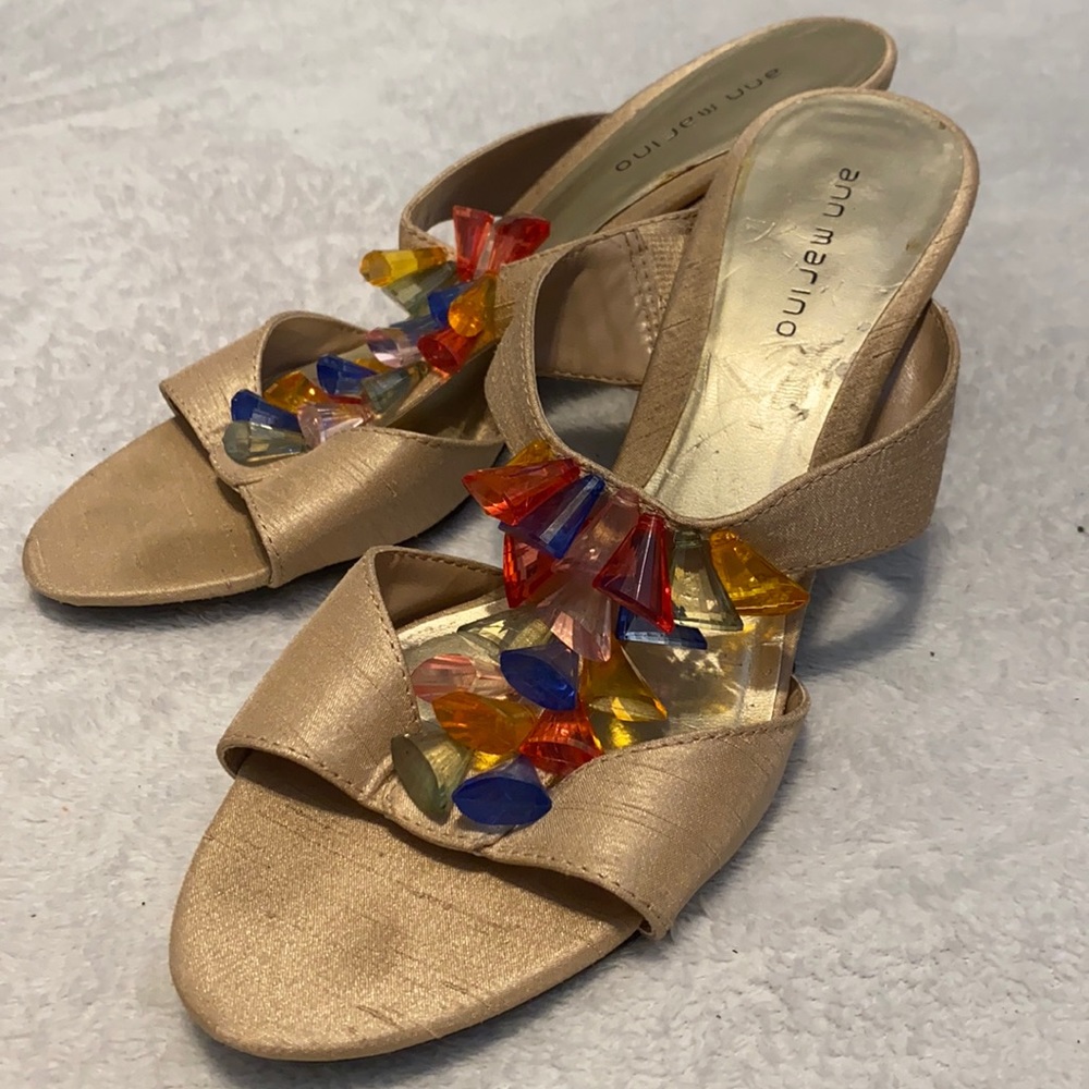 Ann Marino Beaded Heels Vintage